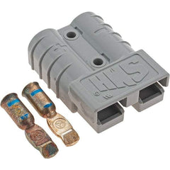 Made in USA - 6 AWG, 600 V, 50 A, Silver-Plated Copper Battery Connector - Gray - Eagle Tool & Supply