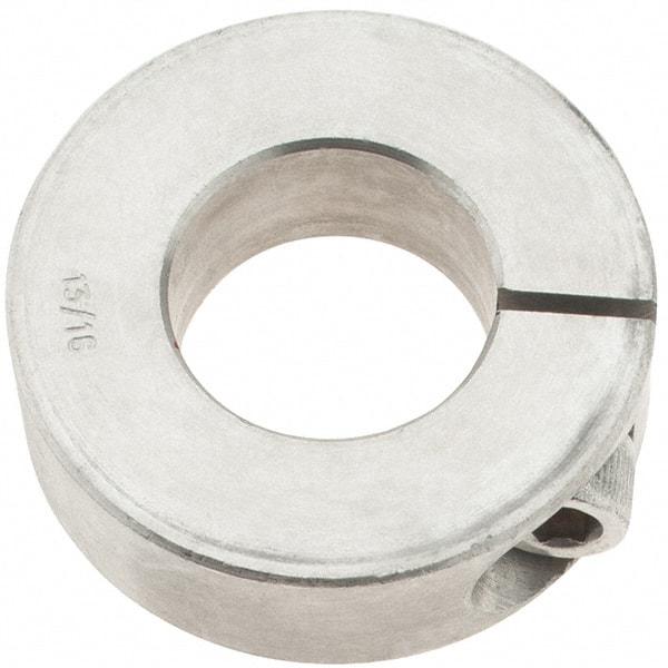 Import - 13/16" Bore, Stainless Steel, One Piece One Piece Split Shaft Collar - 1-5/8" Outside Diam, 1/2" Wide - Eagle Tool & Supply