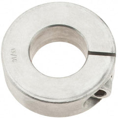 Import - 13/16" Bore, Stainless Steel, One Piece One Piece Split Shaft Collar - 1-5/8" Outside Diam, 1/2" Wide - Eagle Tool & Supply