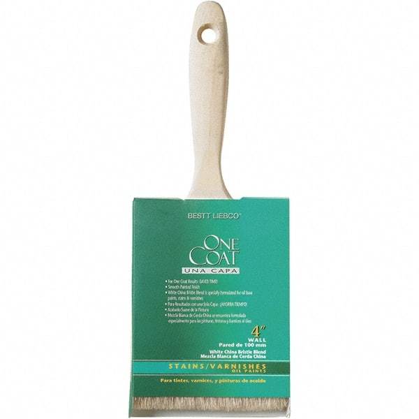 Krylon - 11/16" Flat White China Bristle Wall Brush - 4" Bristle Length, 3-1/4" Wood Beavertail Handle - Eagle Tool & Supply