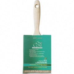 Krylon - 11/16" Flat White China Bristle Wall Brush - 4" Bristle Length, 3-1/4" Wood Beavertail Handle - Eagle Tool & Supply