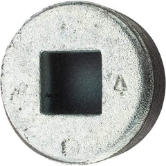 Made in USA - Size 2", Class 150, Malleable Iron Galvanized Pipe Countersunk Square Plug - 150 psi, Threaded End Connection - Eagle Tool & Supply