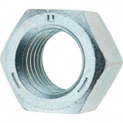 Made in USA - 1-8 UNC Steel Right Hand Hex Nut - 1-1/2" Across Flats, 0.8594" High, Zinc Clear Finish - Eagle Tool & Supply