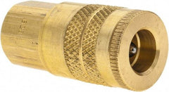 Parker - 1/4-18 Female NPTF Industrial Pneumatic Hose Coupler - Brass, 1/4" Body Diam - Eagle Tool & Supply