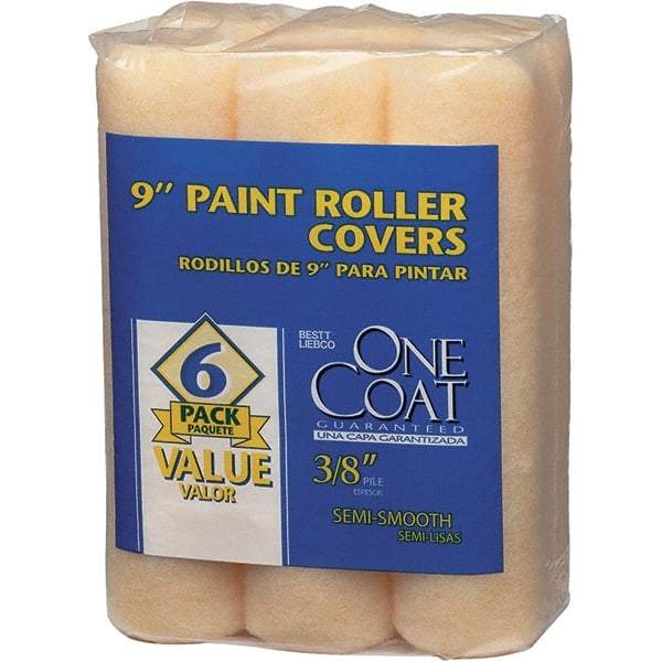 Krylon - 3/8" Nap, 9" Wide Paint Roller Cover - Semi-Smooth Texture, Polyester & Knitted - Eagle Tool & Supply