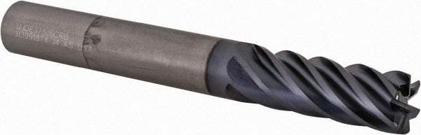 Kennametal - 3/8", 6 Flute, Single End, Solid Carbide, 0.03" Corner Radius End Mill - 3" OAL, 38° Helix, Right Hand Flute, 1" LOC, Right Hand Cut - Eagle Tool & Supply