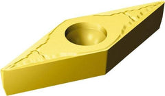 Sandvik Coromant - VBMT333 MM Grade 2025 Carbide Turning Insert - TiCN/Al2O3/TiN Finish, 35° Diamond, 3/8" Inscr Circle, 3/16" Thick, 3/64" Corner Radius - Eagle Tool & Supply