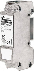 Cooper Bussmann - 1 Pole, 1 Phase, 76.91mm Long x 19mm Wide x 36.15mm Deep, Hardwired Surge Protector - DIN Rail Mount, 48 V, 34 VDC, 48 VAC Operating Voltage, 10 kA Surge Protection - Eagle Tool & Supply