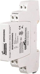 Cooper Bussmann - 4 Pole, 1 Phase, 90mm Long x 12mm Wide x 71.99mm Deep, Hardwired Surge Protector - DIN Rail Mount, 24 V, 23.30 VAC, 33 VDC Operating Voltage, 20 kA Surge Protection - Eagle Tool & Supply