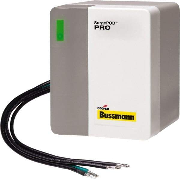 Cooper Bussmann - 1 Pole, 3 Phase, 10 kA Nominal Current, 4-1/8 Inch Long x 3-3/8 Inch Wide x 4-1/16 Inch Deep, Hardwired Surge Protector - Panel Mount, 4X, 200 kA Short Circuit Current, 120 V, 150 VAC Operating Voltage, 40 kA Surge Protection - Eagle Tool & Supply