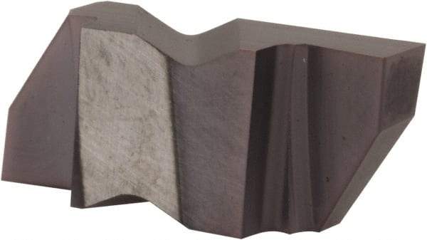 Tool-Flo - 0.375FLG CB Grade AC3, 0.078" Cutting Width Carbide Grooving Insert - 0.12" Max Depth of Cut, Right Hand, .005 to .010" Corner Radius, AlTiN Finish - Eagle Tool & Supply