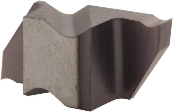 Tool-Flo - 0.188FLG CB Grade AC50, 1/16" Cutting Width Carbide Grooving Insert - 0.11" Max Depth of Cut, Right Hand, .005 to .010" Corner Radius, AlTiN Finish - Eagle Tool & Supply