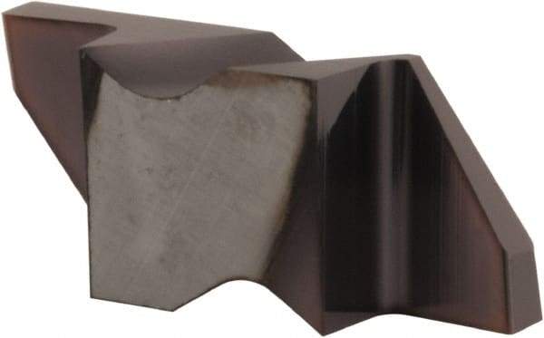 Tool-Flo - 0.188FLG CB Grade AC3, 3/32" Cutting Width Carbide Grooving Insert - 0.11" Max Depth of Cut, Right Hand, .005 to .010" Corner Radius, AlTiN Finish - Eagle Tool & Supply