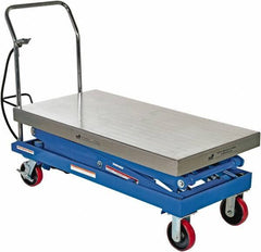 Vestil - 1,500 Lb Capacity Manual Scissor Lift - 19-1/2" to 67" Lift Height, 47-1/4" Platform Length x 24" Platform Width - Eagle Tool & Supply