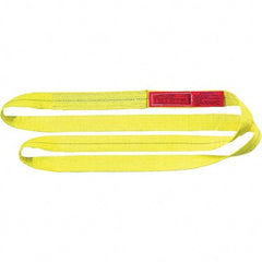 Lift-All - 16' Long x 2" Wide, 9,600 Lb Vertical Capacity, 2 Ply, Polyester Web Sling - 7,700 Lb Choker Capacity, Yellow - Eagle Tool & Supply