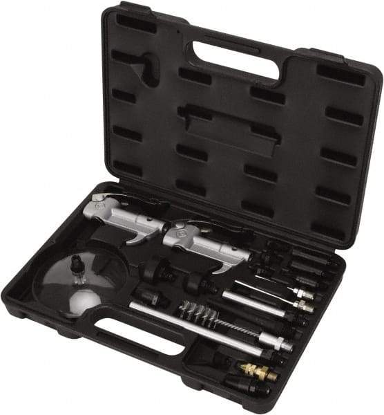 Value Collection - 21 Piece Aluminum Body Air Gun Kit - 1/4 NPT Inlet, 150 Max psi, Aluminum Hose - Eagle Tool & Supply