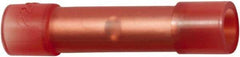 Value Collection - 22 to 16 AWG Compatible, Nylon Fully Insulated, Crimp-On Butt Splice Terminal - 2 Wire Entries, Copper Contacts, 1" OAL, Red - Eagle Tool & Supply