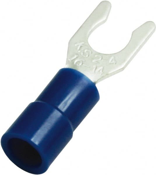 Value Collection - #8 Stud, 16 to 14 AWG Compatible, Partially Insulated, Locking Fork Terminal - Eagle Tool & Supply