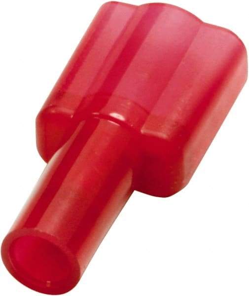 Value Collection - 22 to 16 AWG, Nylon, Fully Insulated, Male Wire Disconnect - 1/4" Wide Tab, Red - Eagle Tool & Supply