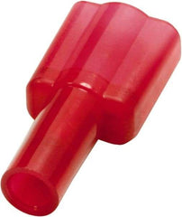 Value Collection - 22 to 16 AWG, Nylon, Fully Insulated, Male Wire Disconnect - 1/4" Wide Tab, Red - Eagle Tool & Supply