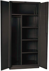 Hallowell - 4 Shelf Combination Storage Cabinet - Steel, 36" Wide x 24" Deep x 78" High, Gray - Eagle Tool & Supply