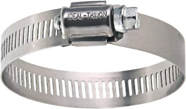 IDEAL TRIDON - SAE Size 10, 1/2 to 1-1/16" Diam, Stainless Steel Worm Drive Clamp - 9/16" Wide, Material Grade 200, Series 50 - Eagle Tool & Supply