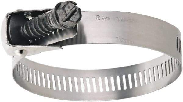 IDEAL TRIDON - SAE Size 188, 2 to 12-1/4" Diam, Stainless Steel Quick Release Worm Drive Clamp - 9/16" Wide, Material Grade 200/410, Series 58 - Eagle Tool & Supply