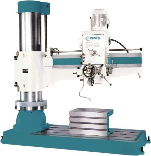 Clausing - 78.7" Swing, Geared Head Radial Arm Drill Press - 12 Speed, 7-1/2 hp, Three Phase - Eagle Tool & Supply