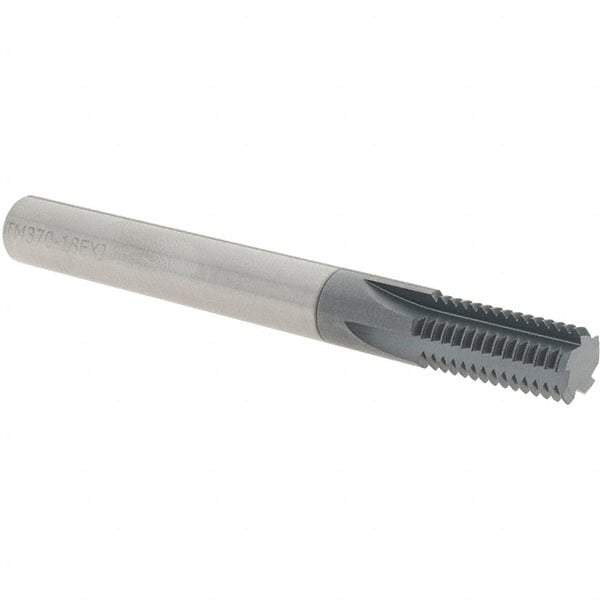 Scientific Cutting Tools - 3/8" Shank Diam, AlTiN+ Coating, Solid Carbide Straight Flute Thread Mill - 5 Flutes, 3-1/2" OAL - Eagle Tool & Supply