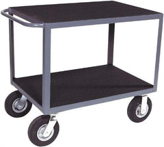 Jamco - 1,200 Lb Capacity, 24" Wide x 48" Long x 34" High Shelf Cart - 2 Shelf, Steel, Semi-Pneumatic Casters - Eagle Tool & Supply