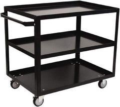 Jamco - 800 Lb Capacity, 24" Wide x 48" Long x 33" High Shelf Cart - 3 Shelf, Steel, 2 Rigid/2 Swivel Casters - Eagle Tool & Supply