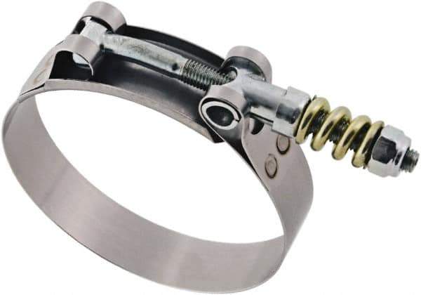 IDEAL TRIDON - 3-1/2 to 3-13/16" Hose, 3/4" Wide, T-Bolt Spring Loaded Clamp - 3-1/2 to 3-13/16" Diam, Stainless Steel - Eagle Tool & Supply