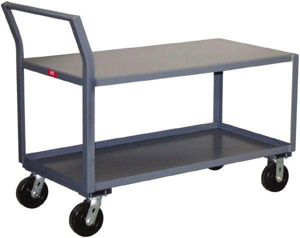 Jamco - 2,400 Lb Capacity, 24" Wide x 30" Long x 28" High Standard Utility Cart - 2 Shelf, Steel, Phenolic Casters - Eagle Tool & Supply