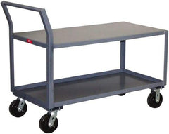 Jamco - 2,400 Lb Capacity, 24" Wide x 48" Long x 28" High Standard Utility Cart - 2 Shelf, Steel, Phenolic Casters - Eagle Tool & Supply