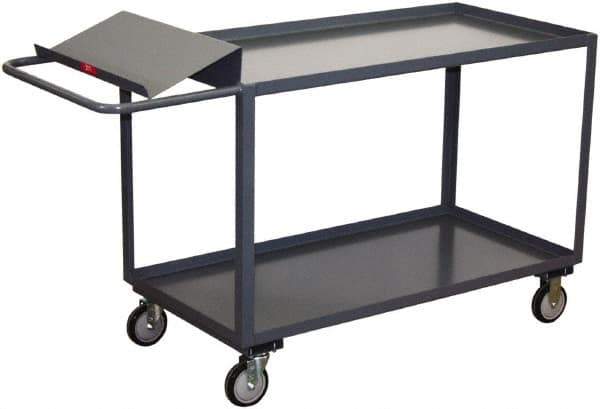 Jamco - 1,200 Lb Capacity, 30" Wide x 36" Long x 35" High Order Picking Cart - 2 Shelf, Steel, 2 Rigid/2 Swivel Casters - Eagle Tool & Supply