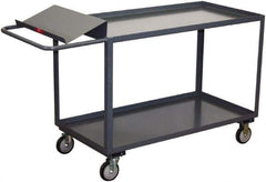 Jamco - 1,200 Lb Capacity, 30" Wide x 36" Long x 35" High Order Picking Cart - 2 Shelf, Steel, 2 Rigid/2 Swivel Casters - Eagle Tool & Supply