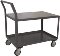 Jamco - 1,200 Lb Capacity, 30" Wide x 48" Long x 27" High Shelf Cart - 2 Shelf, Steel, 2 Rigid/2 Swivel Casters - Eagle Tool & Supply