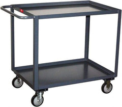 Jamco - 1,200 Lb Capacity, 30" Wide x 60" Long x 35" High Service Cart - 2 Shelf, Steel, 2 Rigid/2 Swivel Casters - Eagle Tool & Supply