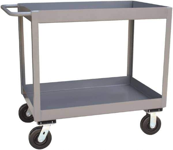 Jamco - 2,400 Lb Capacity, 24" Wide x 30" Long x 36" High Standard Utility Cart - 2 Shelf, Steel, Phenolic Casters - Eagle Tool & Supply