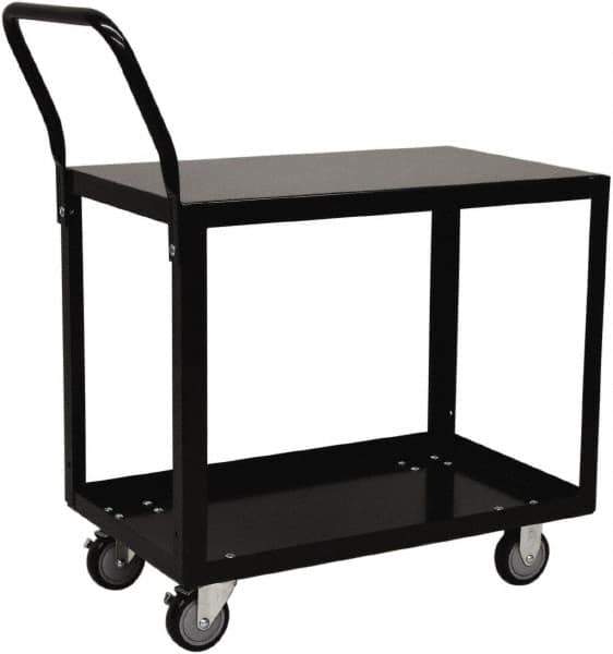 Jamco - 800 Lb Capacity, 18" Wide x 36" Long x 28" High Shelf Cart - 2 Shelf, Steel, 2 Rigid/2 Swivel Casters - Eagle Tool & Supply