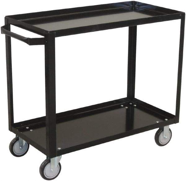 Jamco - 800 Lb Capacity, 24" Wide x 36" Long x 33" High Shelf Cart - 2 Shelf, Steel, 2 Rigid/2 Swivel Casters - Eagle Tool & Supply