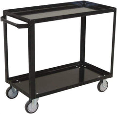 Jamco - 800 Lb Capacity, 24" Wide x 36" Long x 33" High Shelf Cart - 2 Shelf, Steel, 2 Rigid/2 Swivel Casters - Eagle Tool & Supply