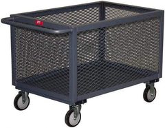 Jamco - 1,200 Lb Capacity, 1 Shelf, 4-Sided Steel Mesh Box Truck - 60" Long x 30" Wide x 27" High, 8" Diam Wheels - Eagle Tool & Supply