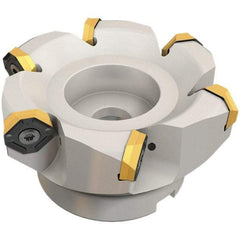 Iscar - 8.37" Cut Diam, 2-1/2" Arbor Hole, 0.18" Max Depth of Cut, 50° Indexable Chamfer & Angle Face Mill - 14 Inserts, IQ845 SYHU 07.. Insert, Right Hand Cut, Series DoveIQMill - Eagle Tool & Supply