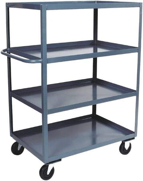 Jamco - 3,000 Lb Capacity, 4 Shelf, Steel Stock Truck - 72" Long x 36" Wide x 60" High, 6" Diam Phenolic Wheels - Eagle Tool & Supply