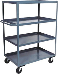 Jamco - 3,000 Lb Capacity, 4 Shelf, Steel Stock Truck - 48" Long x 30" Wide x 60" High, 6" Diam Phenolic Wheels - Eagle Tool & Supply