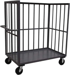 Jamco - 2,000 Lb Capacity, 1 Shelf, 3-Sided Steel Truck - 36" Long x 72" Wide x 57" High, 6" Diam Phenolic Wheels - Eagle Tool & Supply
