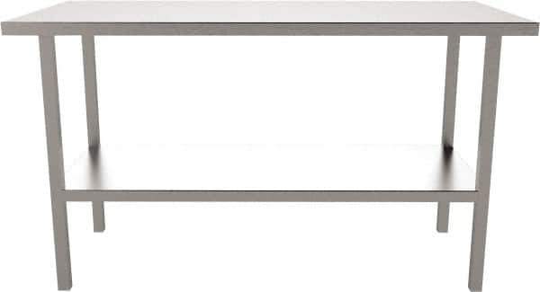 Jamco - 60 Wide x 30" Deep x 35" High, Stainless Steel Workbench - Flat Top, Fixed Legs, Stainless - Eagle Tool & Supply