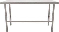 Jamco - 72 Wide x 30" Deep x 35" High, Stainless Steel Workbench - Flat Top, Fixed Legs, Stainless - Eagle Tool & Supply