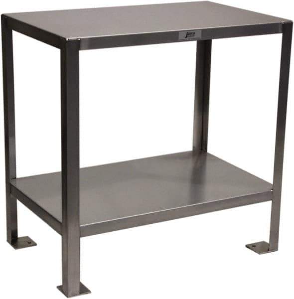 Jamco - 48 Wide x 24" Deep x 30" High, Stainless Steel Work Stand - Flat Top, Fixed Legs, Stainless - Eagle Tool & Supply